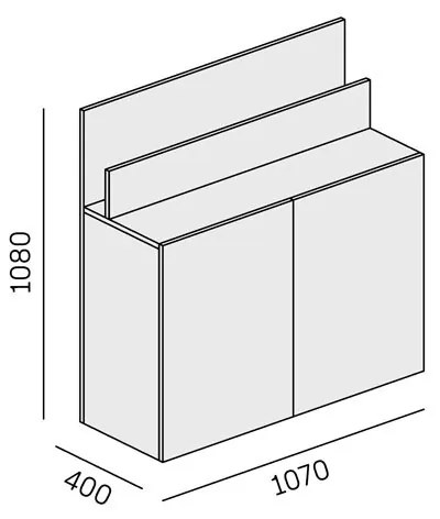 PLAN Dodatkowa szafka do biurka LAYERS, krótka, biała