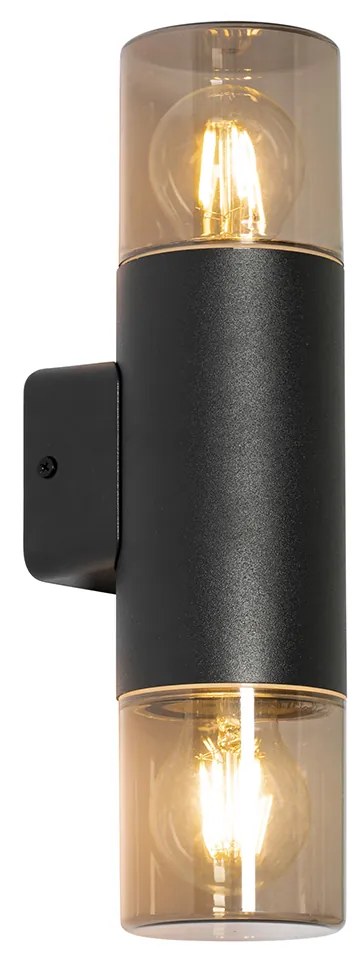 Nowoczesna lampa ścienna zewnętrzna czarna 2-światłowa IP44 - Odense