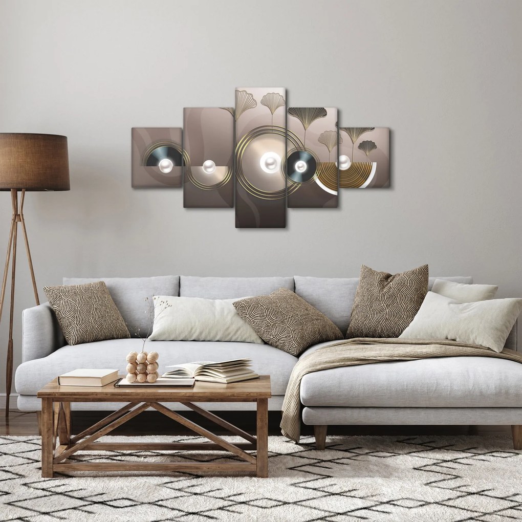 Obraz - Złotobrązowa abstrakcja (125x70 cm)