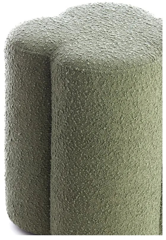Zielony puf z materiału bouclé Nalani – Light &amp; Living