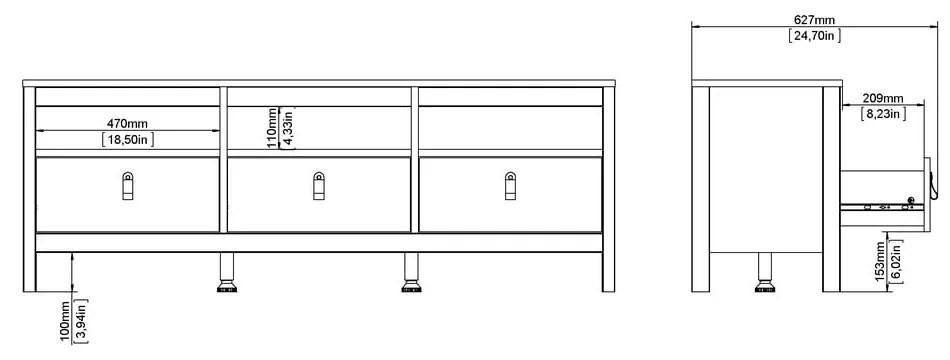 Biała szafka pod TV 151x54 cm Madrid – Tvilum