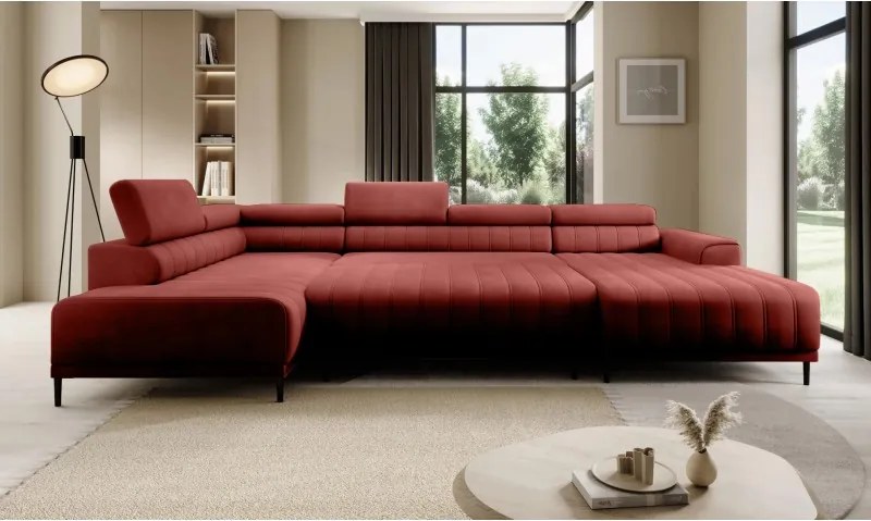 Narożnik CALDO XL Lewostronny z funkcją spania wolnostojąca w tkaninie RUN AGAIN 55 WERSAL