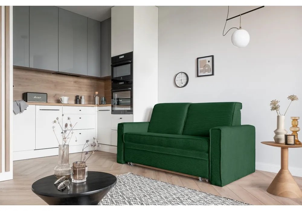 Ciemnozielona rozkładana sofa 168 cm Lucky Lucy – Miuform