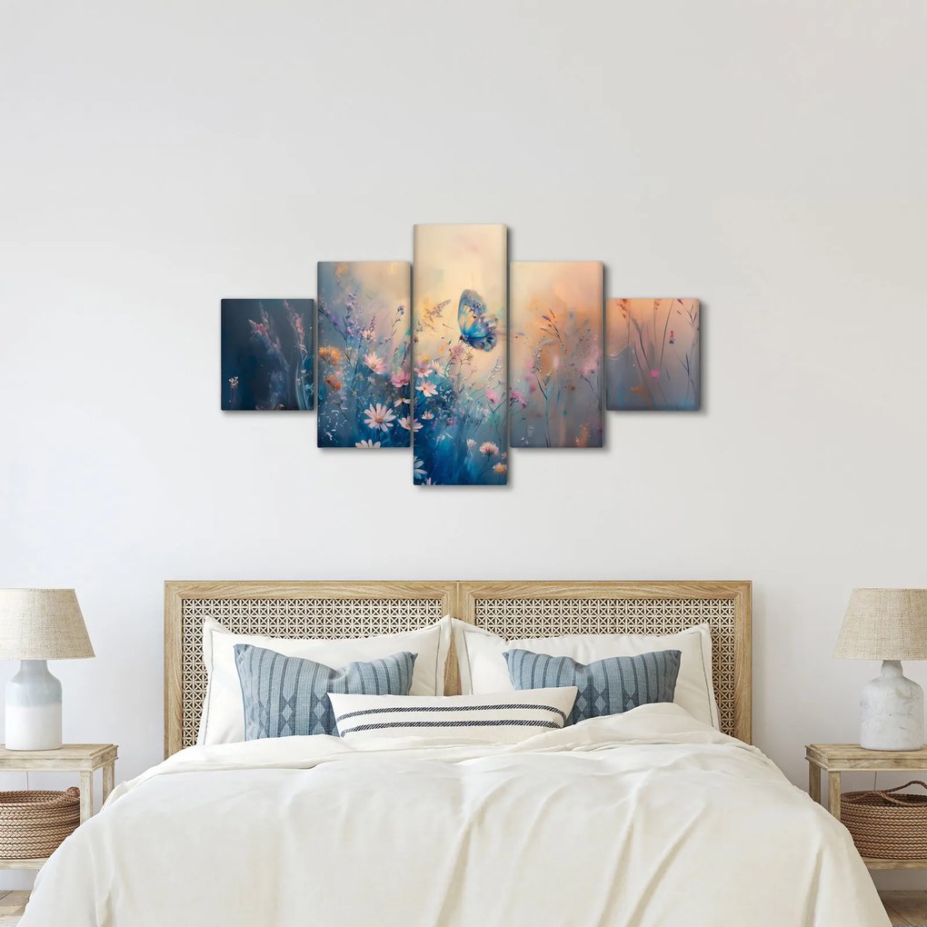 Obraz - Łąka z motylem (125x70 cm)