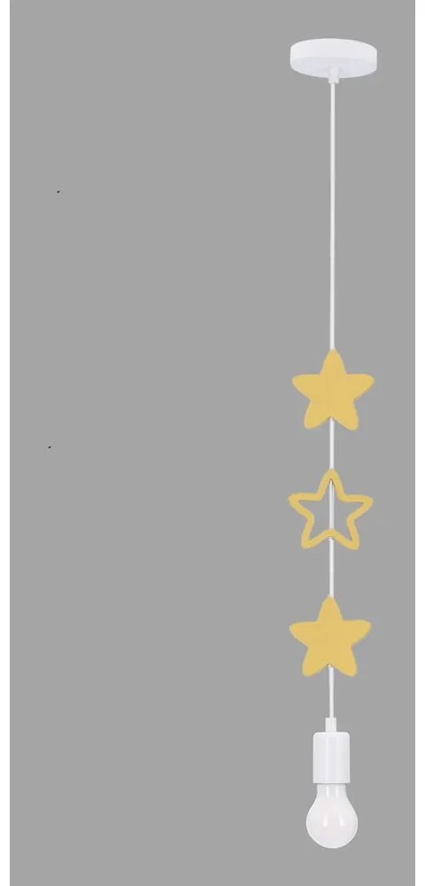 Żółto-biała lampa dziecięca z metalowym kloszem Single – Candellux Lighting