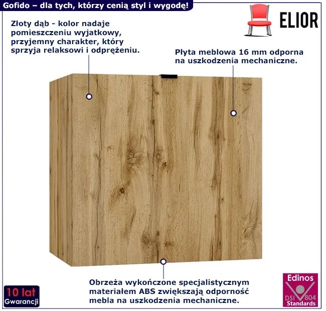 Szafka łazienkowa pod umywalkę złoty dąb 60cm - Olia 9X
