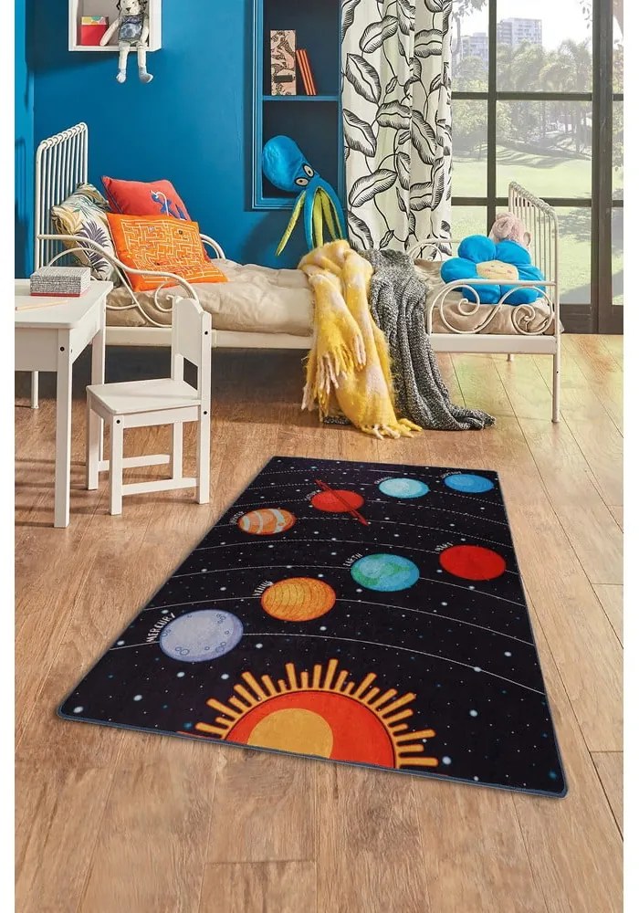 Ciemnoniebieski dywan dla dzieci Galaxy, 140x190 cm