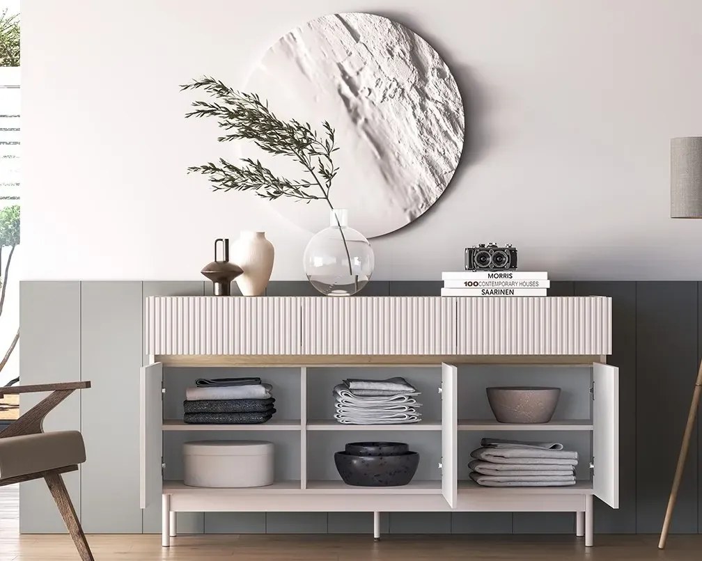 Komoda DUMI 05 3D3S 154 kaszmirowa/dąb cremona  ML MEBLE