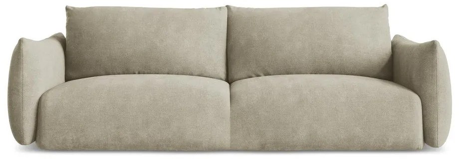 Beżowa rozkładana sofa z tkaniny szenilowej 230 cm Leila – Makamii