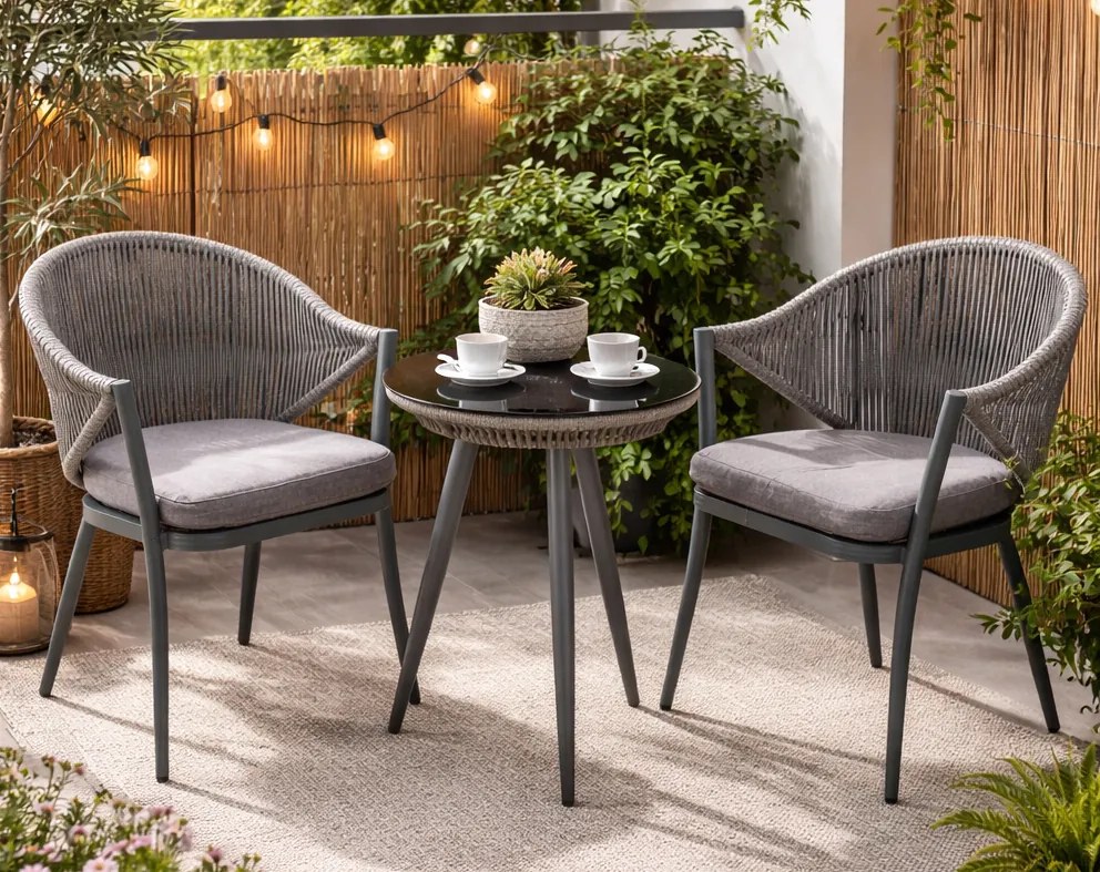 Zestaw aluminiowych mebli balkonowych Breve