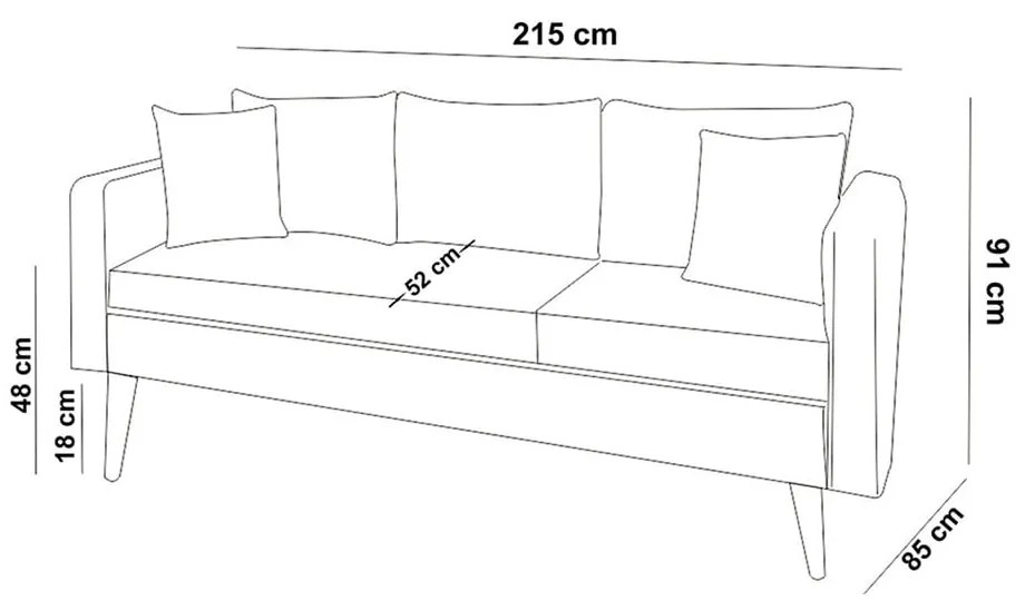 Beżowa sofa 215 cm Sofia – Balcab Home