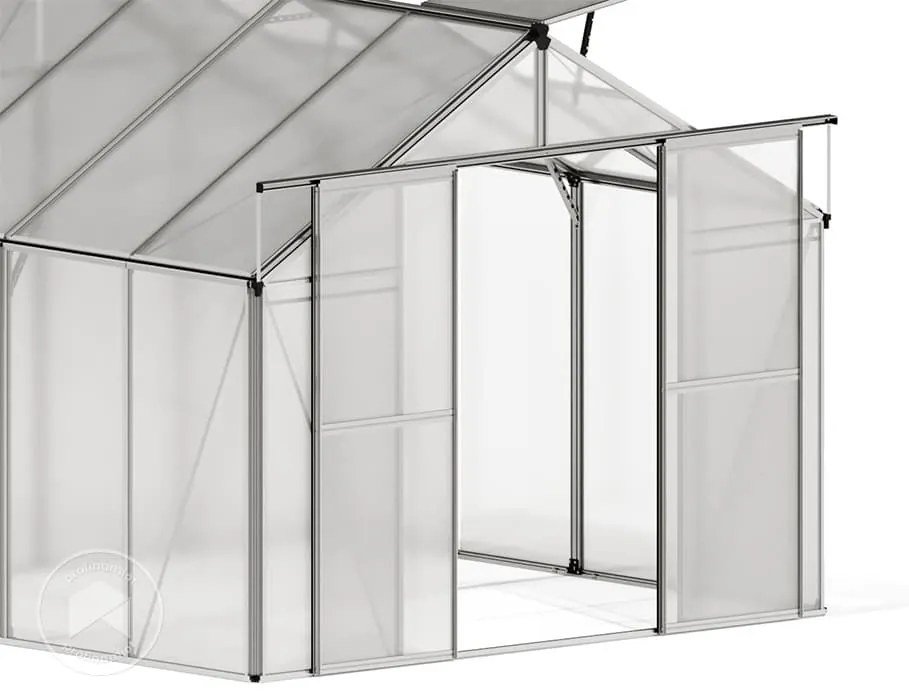 GFP 2,56 x 1,92 cm Szklarnia, w tym zestaw specjalny - XL, 6 mm dwuwarstwowe płyty - (GFPV00738)