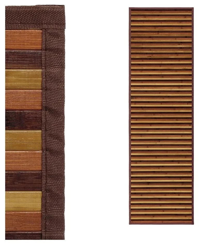 Musztardowo-brązowy bambusowy chodnik 60x200 cm – Casa Selección