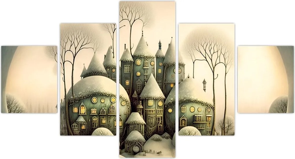 Obraz - Bajkowe domki (125x70 cm)