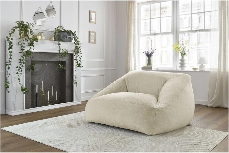 Kremowy worek do siedzenia z imitacji futra Lilibet – Bobochic Paris