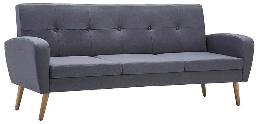 Trzyosobowa sofa pikowana jasnoszara - Anita 3Q