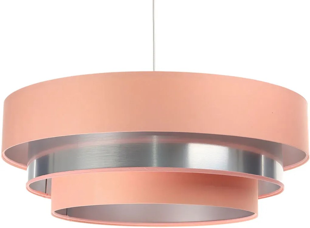 Różowo-srebrna okrągła lampa wisząca nad stół - S458 C8-F91