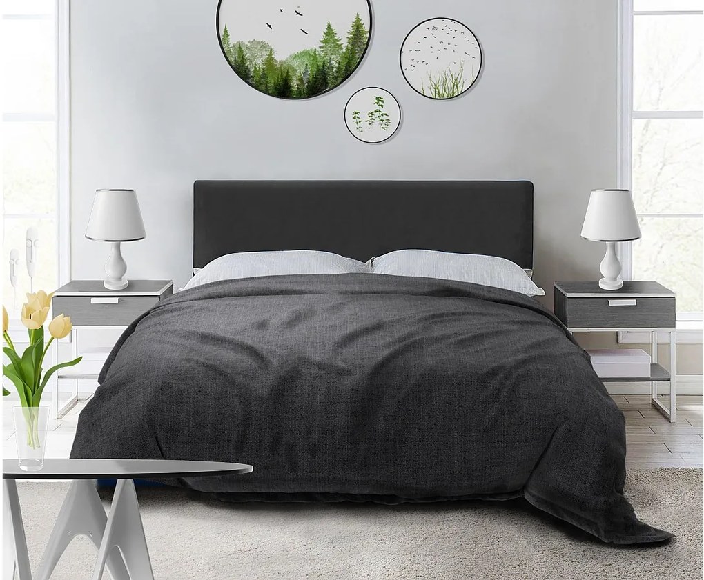 Tapicerowane łóżko Nefryt 150x212x90 cm, powierzchnia spania 140x200 cm, schowek, podnośnik, tkanina Monolith szary