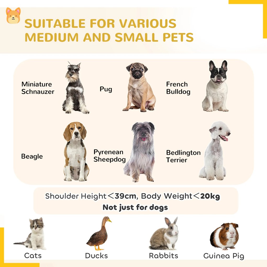 PawHut Wybieg dla Szczeniąt, Wysokość 76 cm/ok. 2,5 m², 8 Paneli, Płachta Podłogowa, Kombinowana Pokrywa Dachowa