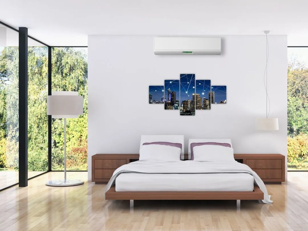 Obraz - Wielkie miasto nocą (125x70 cm)