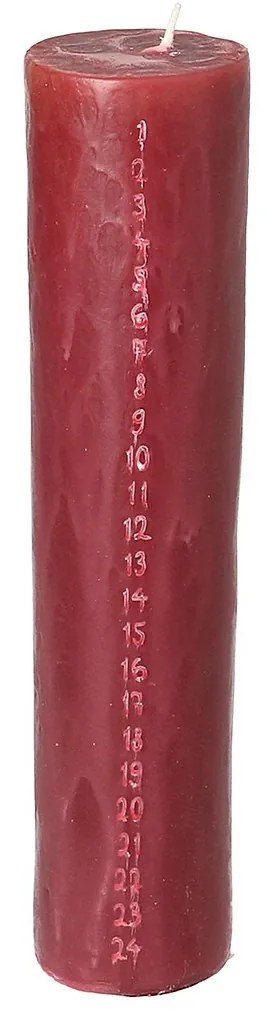Świeca adwentowa bordowa 25 cm