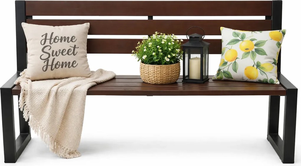 Nowoczesna industrialna ławka palisander H3-G08