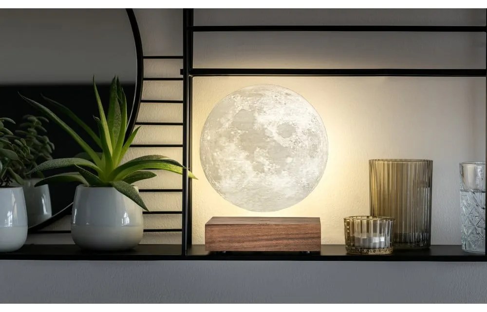 Brązowa lampa stołowa LED (wysokość 14 cm) Moon – Gingko