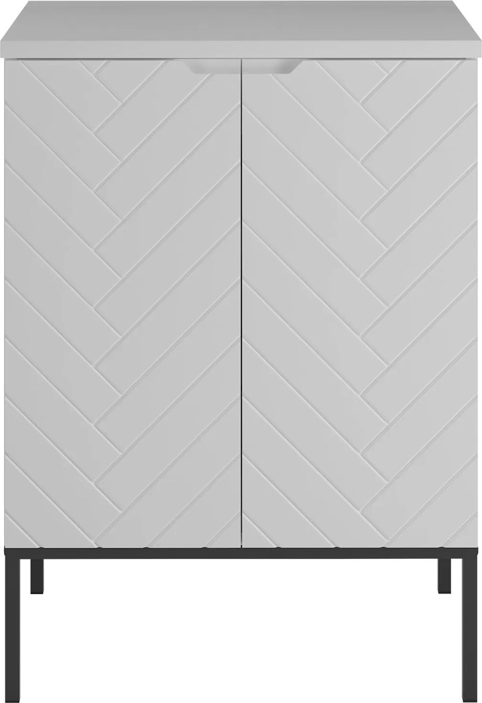 Szafka pod umywalkę nablatową Aspen 09, biały mat/czarny, 60 cm - zestaw 1