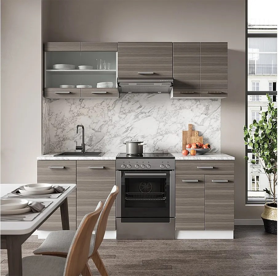 Aneks kuchenny szlachetny szary/biały 200x60x81.6 r-line