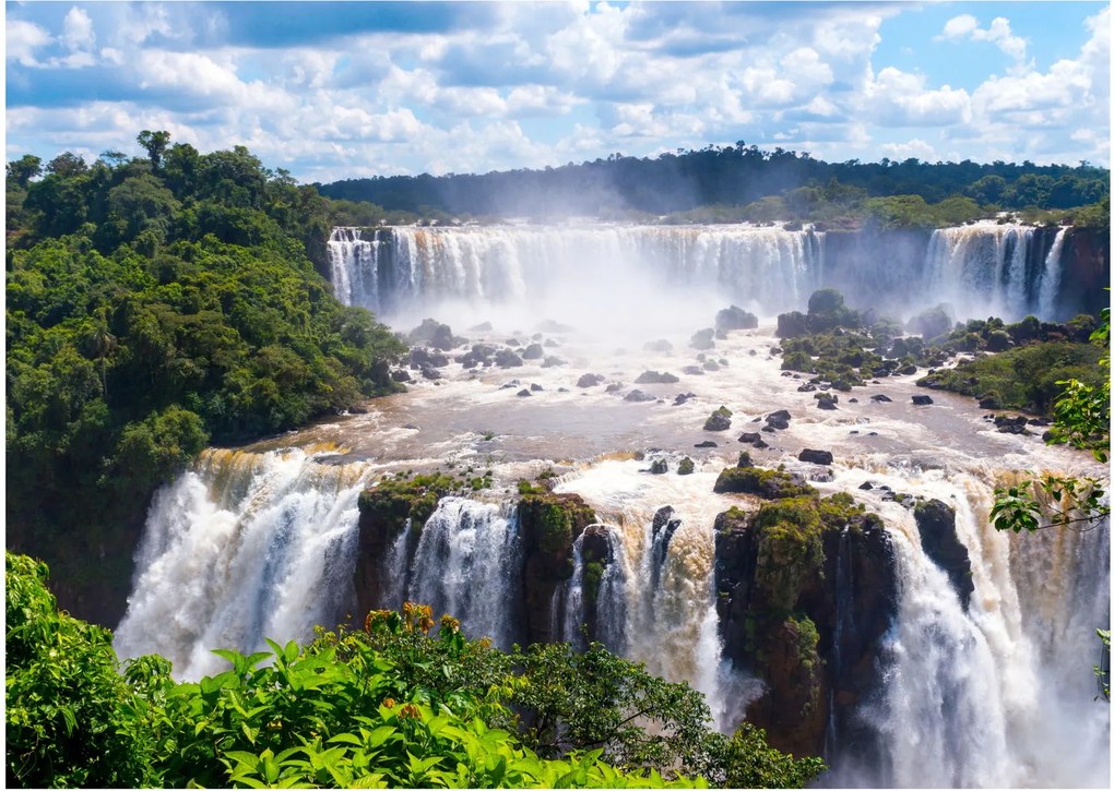 Obraz na szkle wodospadu Iguassu (70x50 cm)