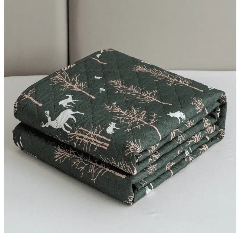 Narzuta na łóżko OAK DEER, ciemnozielony Rozmiar: 170 x 210 cm