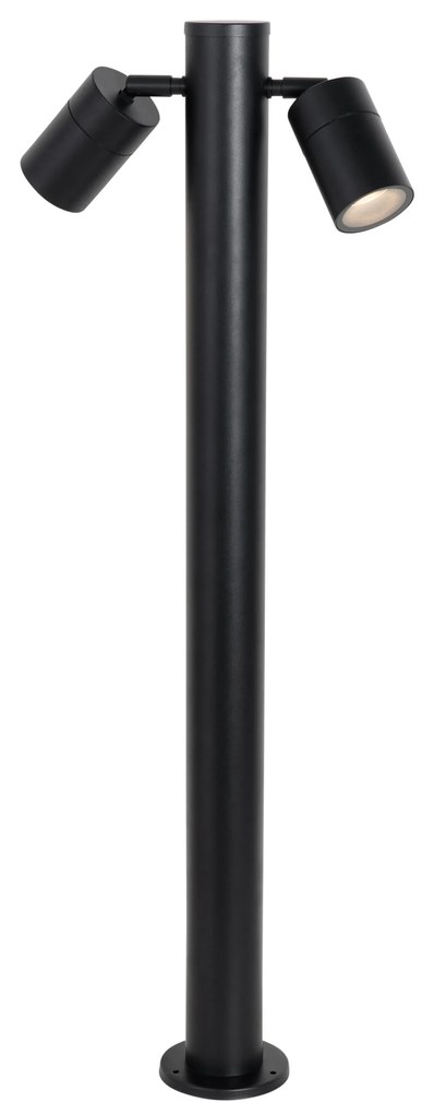 Stojąca lampa ogrodowa czarna 80 cm IP44 regulowana 2-światłowa - Duo