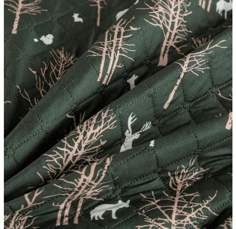 Narzuta na łóżko OAK DEER, ciemnozielony Rozmiar: 170 x 210 cm