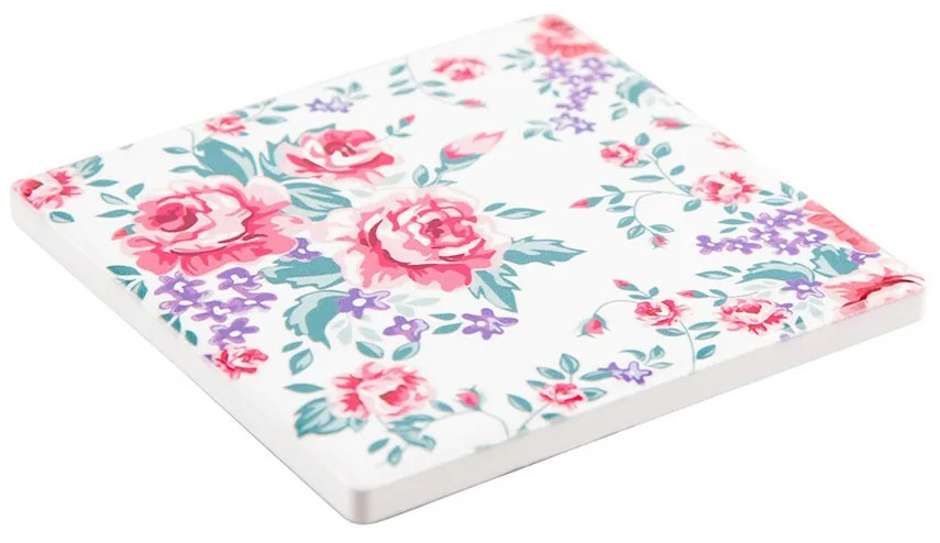 Altom Podstawka porcelanowa Floral,10 x 10 cm, komplet 4 szt.