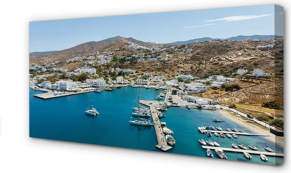 Obraz canvas na ścianę Malownicze Miasto na Greckim Wybrzeżu