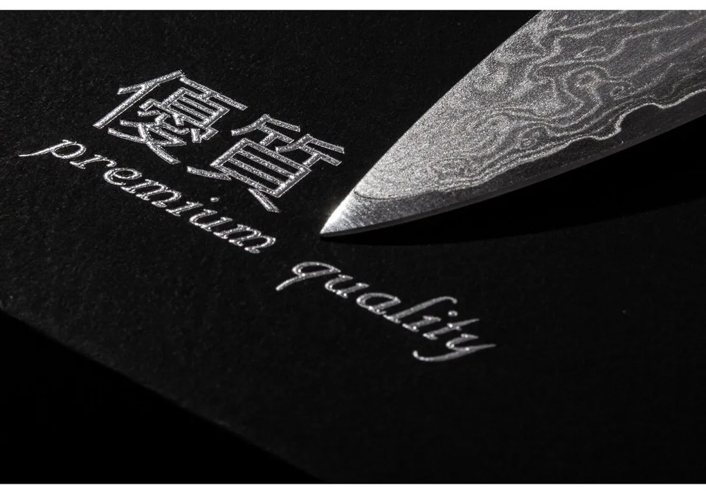 Zestaw noży G21 Damascus Premium w bambusowym bloku, 4 szt. + kamień do ostrzenia