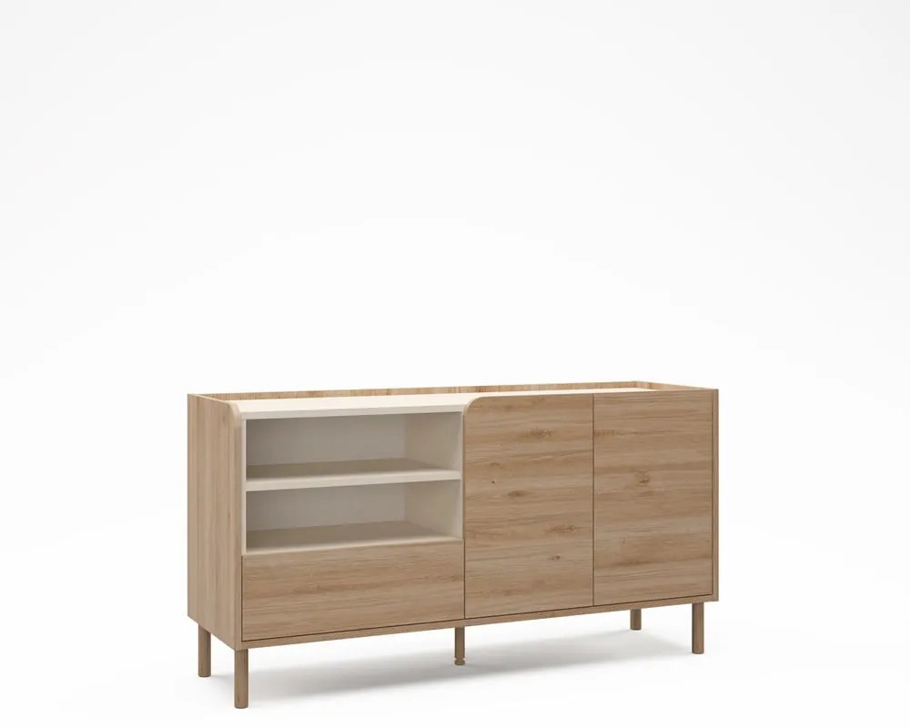 Komoda w dekorze dębu w naturalnym kolorze 141x75,5x44 cm Monza – Marckeric