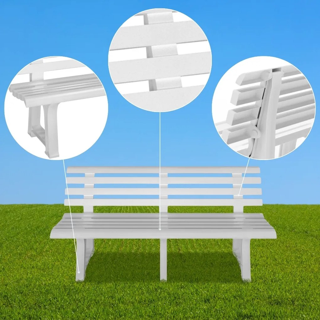 Ławka ogrodowa ORCHIDEA, 145x49x74cm, biała I.P.A.E-Progarden