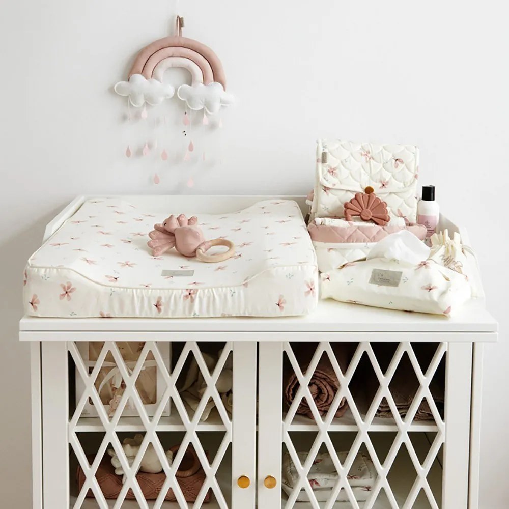 Podkładka do przewijania 70x44 cm Windflower Creme – Cam Cam Copenhagen