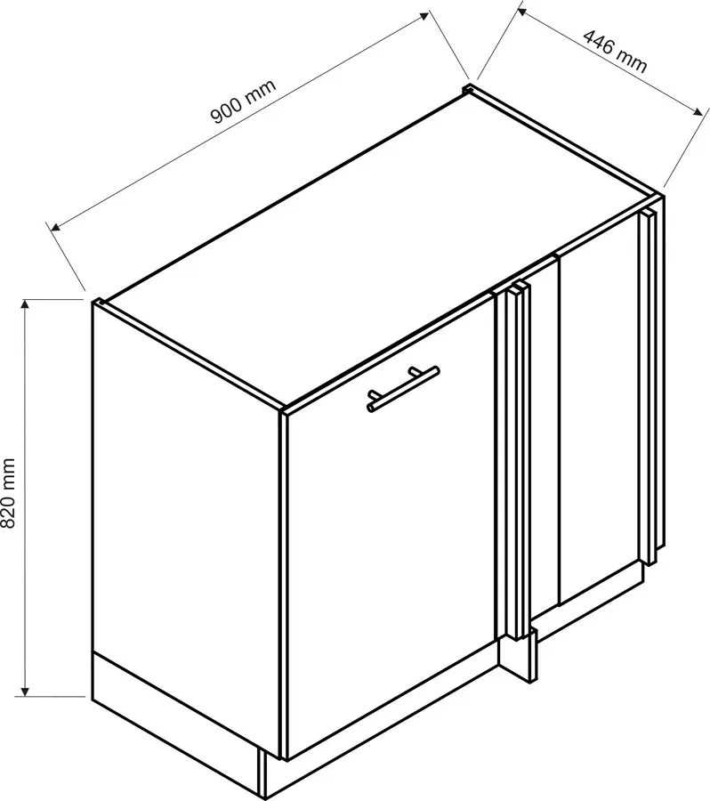 Szafka kuchenna narożna z jednym frontem dąb artisan Ivid
