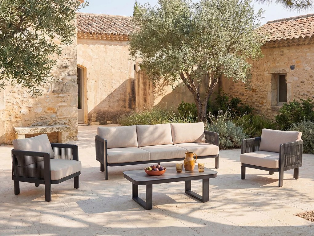 Stolik kawowy ogrodowy z aluminium - Czarny - HELYSI od MYLIA