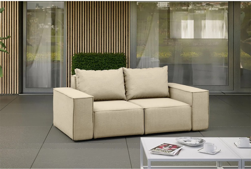 Sofa ogrodowa dwuosobowa SONNE, tkanina Artykuł, Beżowy
