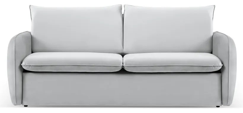 Jasnoszara aksamitna rozkładana sofa 214 cm Vienna – Cosmopolitan Design