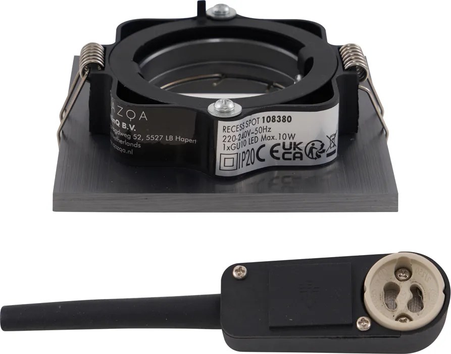 Zestaw 6 nowoczesnych reflektorów wpuszczanych Gunmetal GU10 50mm Okrągłe z możliwością przechylania - Qure