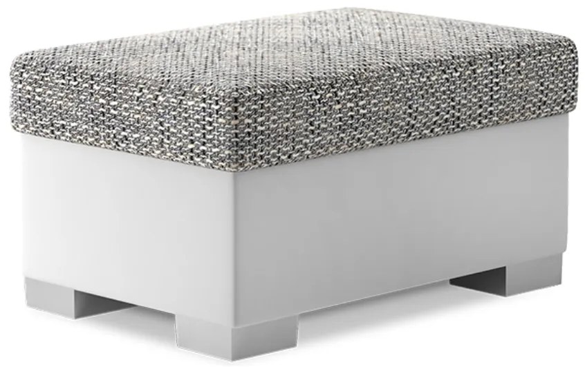 Szaro-biały taboret RELTO z miejscem do przechowywania 85x55 cm