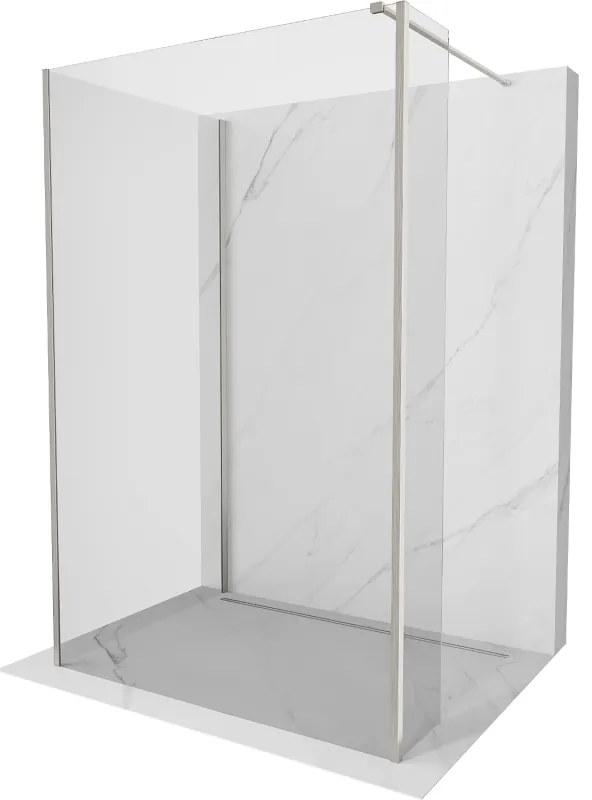 Mexen Kioto ścianka prysznicowa Walk-in 140 x 115 x 40 cm, transparent, nikiel szczotkowany - 800-140-115-221-97-00-040