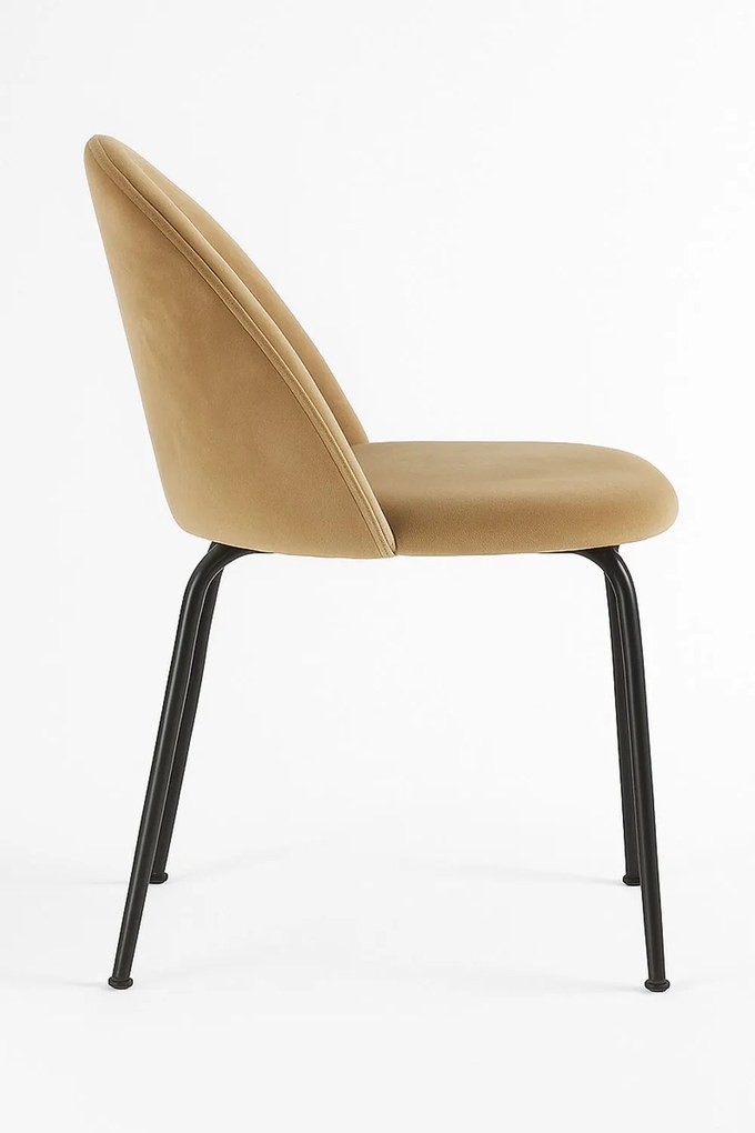 Zestaw 4 Krzese Black Dalnia Aksamitne