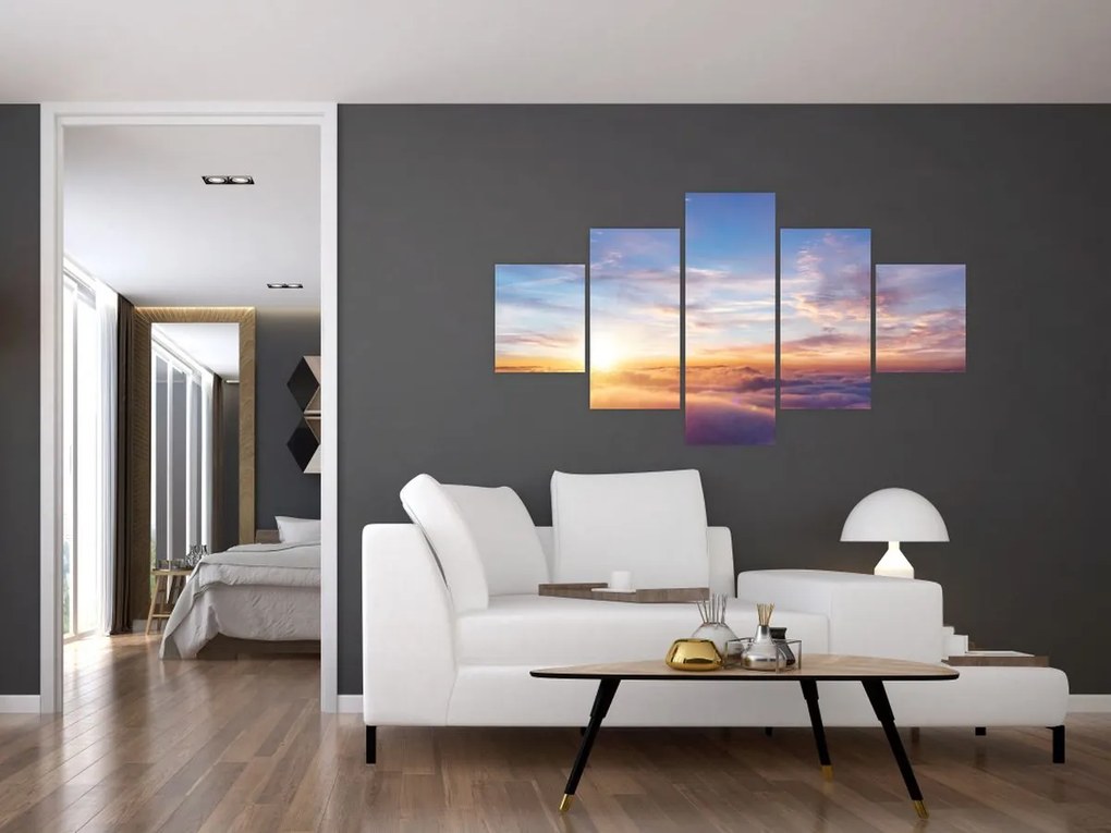 Obraz - Zachód słońca ponad chmurami (125x70 cm)