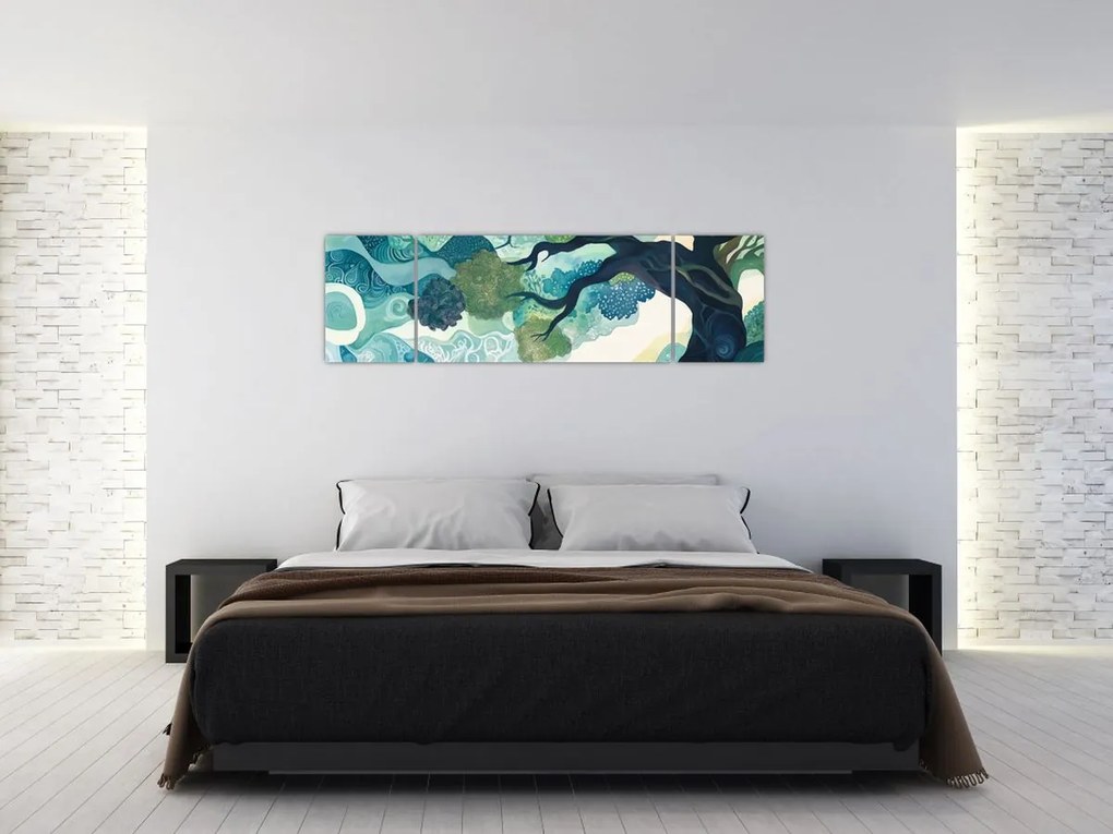 Obraz – Zielona korona drzewa życia (170x50 cm)