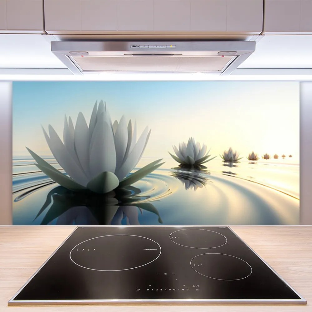 Panel Szklany Lilie Wodne w Cichym Stawie